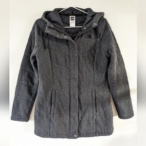 The North Face Gray Quilted Zip Parka Jacket Women's M